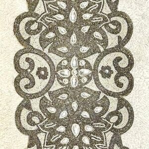 Black and White Beaded Pattern Clutch